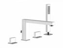 Gessi Rettangolo T 4 holes hot tub tap with diverter and handshower 20337