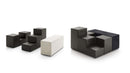 B&B Italia Gli Scacchi Modular Pouf - Regina Thick Leather Tortora 280 / Black Base - Ideali