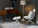 B&B Italia Husk Swivel Armchair H3G - Brushed Light Oak / White Fabric Cat. Super Serle 100