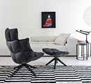 B&B Italia Husk Pouf - HP4 / Light Brushed Oak / White Fabric Cat. Super Serle 100