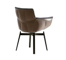 B&B Italia Husk Fixed Chair Leather Shell / Fabric Cushion