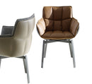 B&B Italia Husk Fixed Chair Leather Shell / Fabric Cushion
