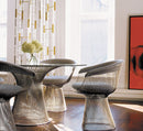 Platner Dining Table - Clear Glass Top / Polished Nickel / Ø 135 cm