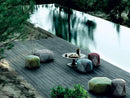 B&B Italia Tramae Outdoor Pouf - 46,5 cm / Night Blue Interlacing - Ideali