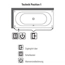 Villeroy & Boch Loop & Friends Oval Duo Rectangular Bath With Whirlpool System - Ideali