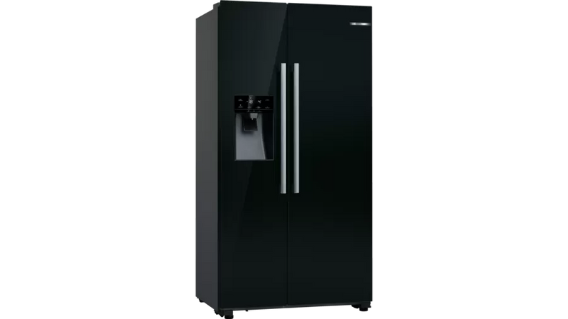 Bosch Series 6 American side by side Freestanding Fridge Freezer 178.7 x 90.8 cm Black KAD93VBFPG