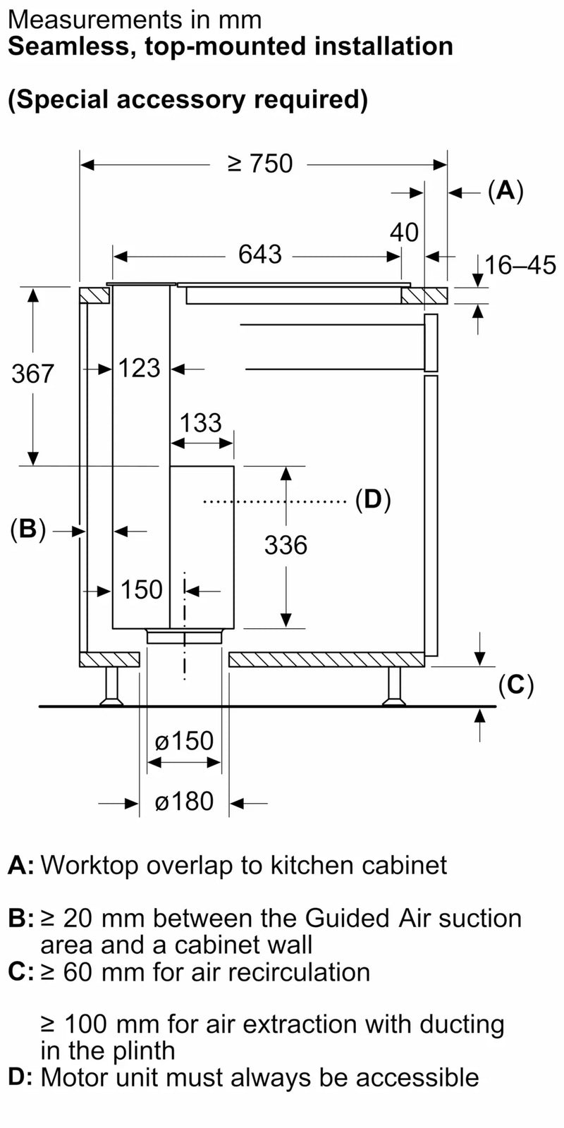 Bosch Downdraft 80cm DDW88MM60B