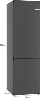Bosch Series 4 Free-Standing Fridge-Freezer 203x60cm Cast Iron KGN39OCAFG