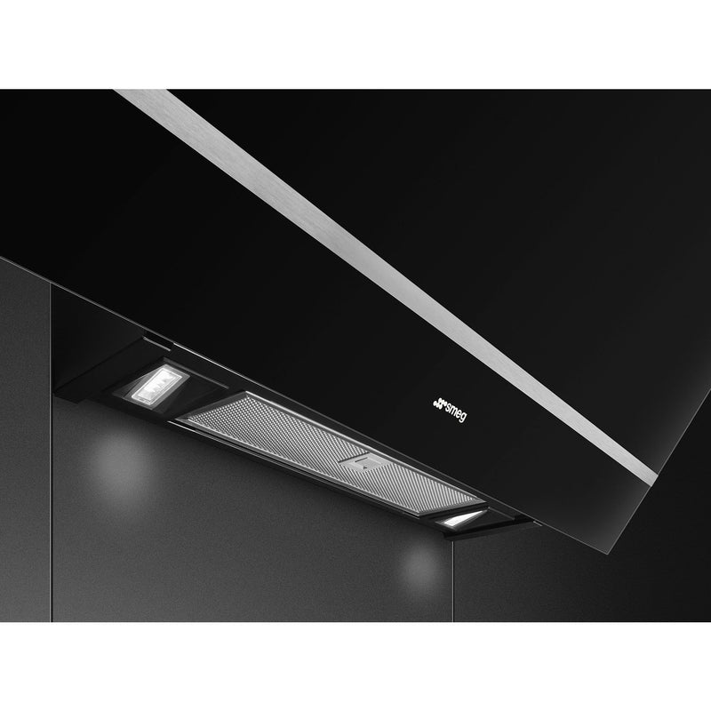 Grade C Smeg KV28N 80cm Angled Chimney Cooker Hood Black