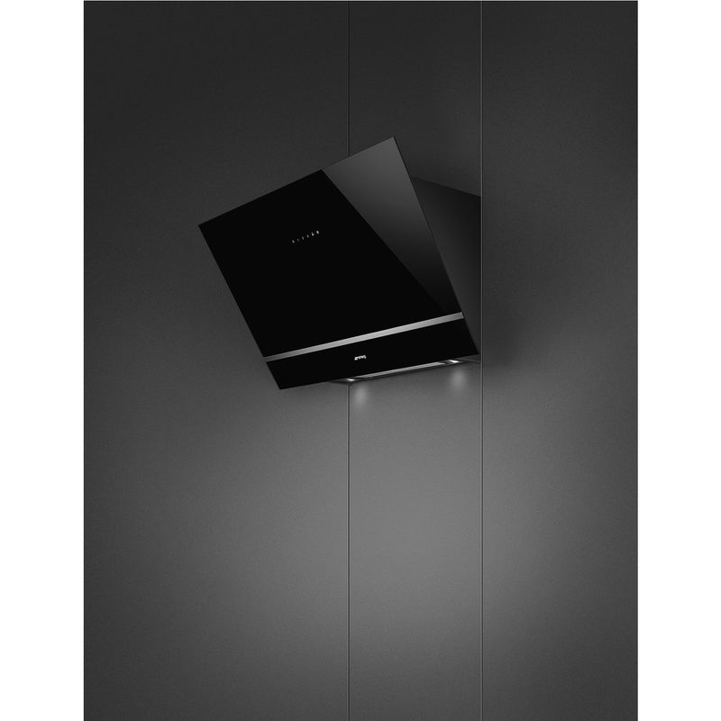 Grade C Smeg KV28N 80cm Angled Chimney Cooker Hood Black