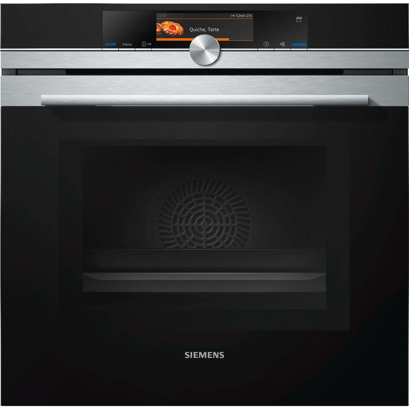 Grade C Siemens iQ700 HN678GES6B 60cm Single Built In Electric Oven with Microwave & Added Steam Stainless Steel