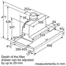 Grade A Bosch Serie 4 DFS097A51B 90cm Telescopic Canopy Cooker Hood Stainless Steel