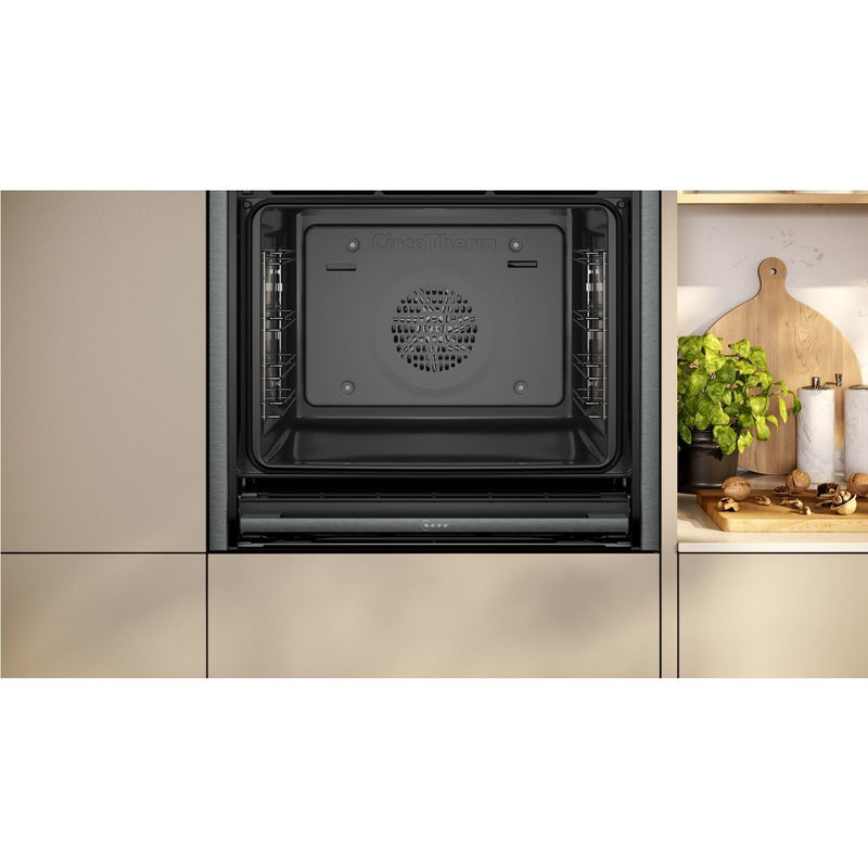 Grade B Neff N70 Slide & Hide B54CR31G0B 60cm Single Built In Electric Oven Graphite Grey