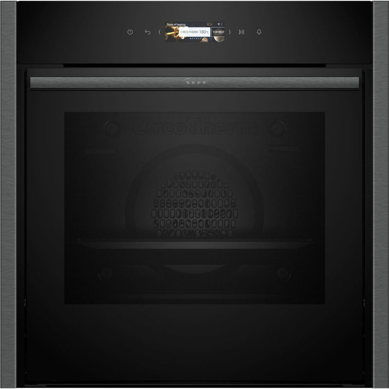 Grade B Neff N70 Slide & Hide B54CR31G0B 60cm Single Built In Electric Oven Graphite Grey