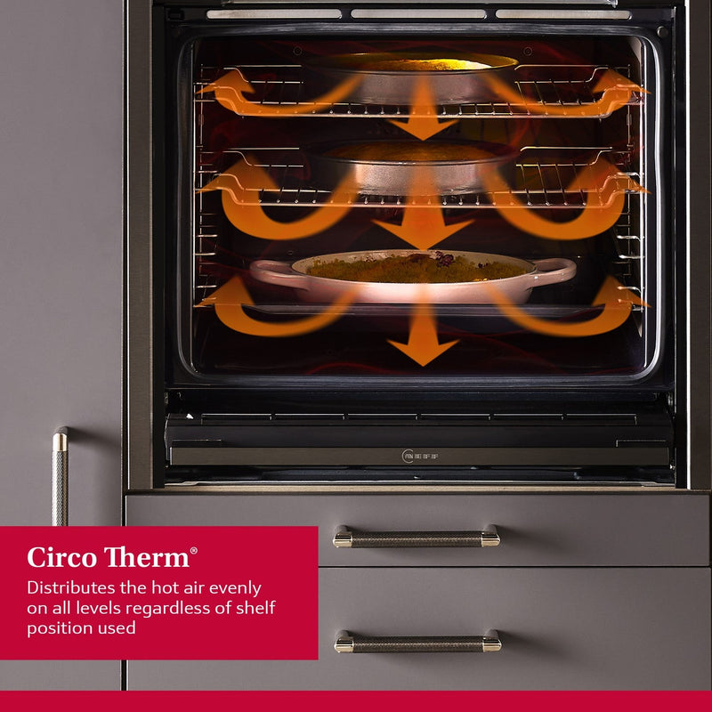 Grade B Neff N70 Slide & Hide B54CR31G0B 60cm Single Built In Electric Oven Graphite Grey