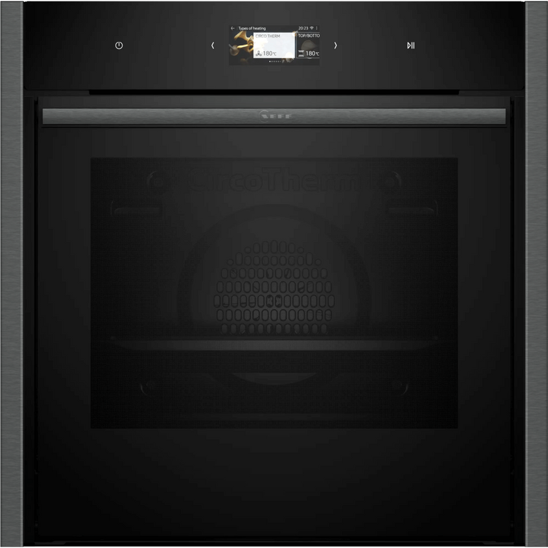 Grade A Neff N90 Slide & Hide B64CS71G0B 60cm Single Built In Electric Oven Graphite Grey