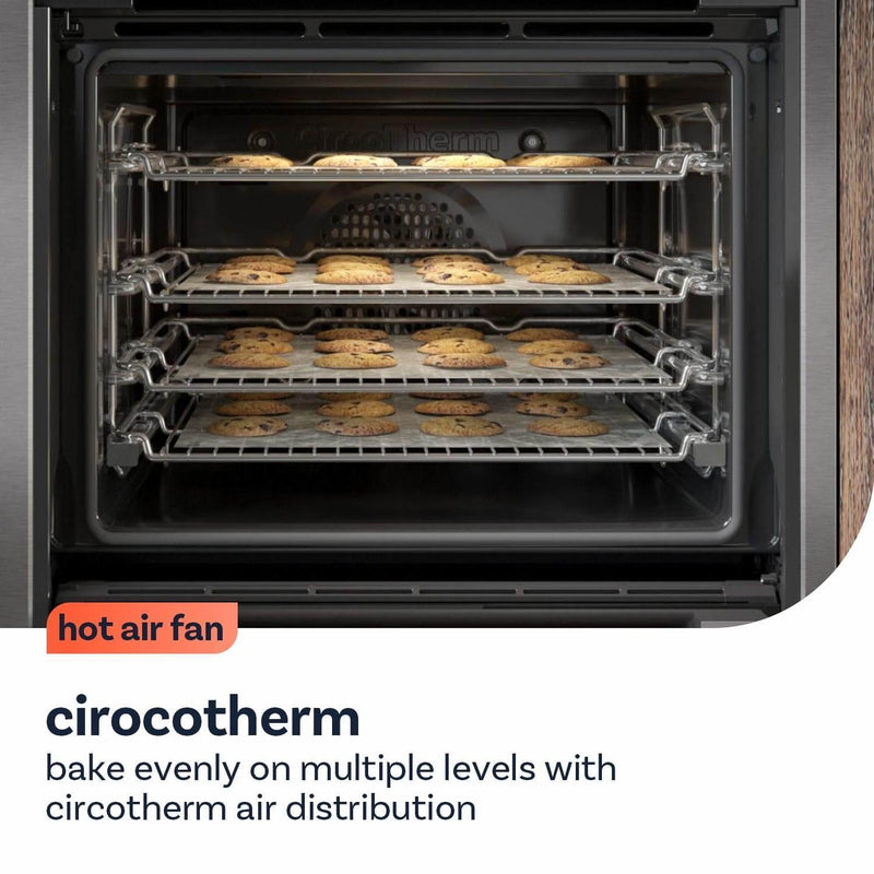 Grade A Neff N90 Slide & Hide B64CS71G0B 60cm Single Built In Electric Oven Graphite Grey