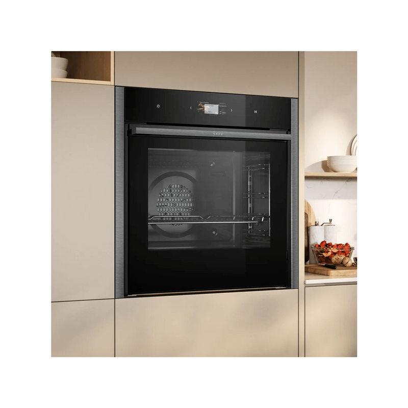 Grade A Neff N90 Slide & Hide B64CS71G0B 60cm Single Built In Electric Oven Graphite Grey