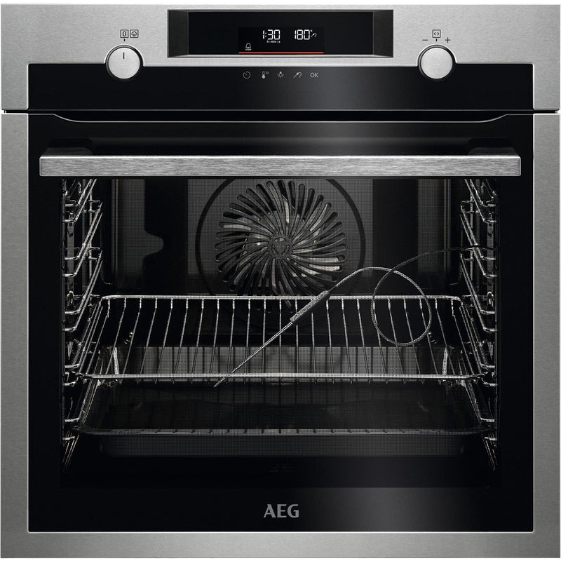 Grade C AEG 6000 Series BPE556060M SteamBake 60cm Single Built In Electric Oven with Food Probe Stainless Steel