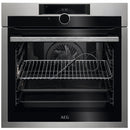 Grade B AEG 8000 BPE948730M 60cm Single Built In Electric Oven with Food Sensor & Command Wheel Stainless Steel