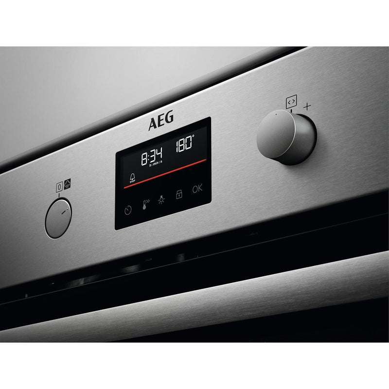Grade A AEG 6000 Series SteamBake BPS355061M 60cm Single Built In Electric Oven Stainless Steel