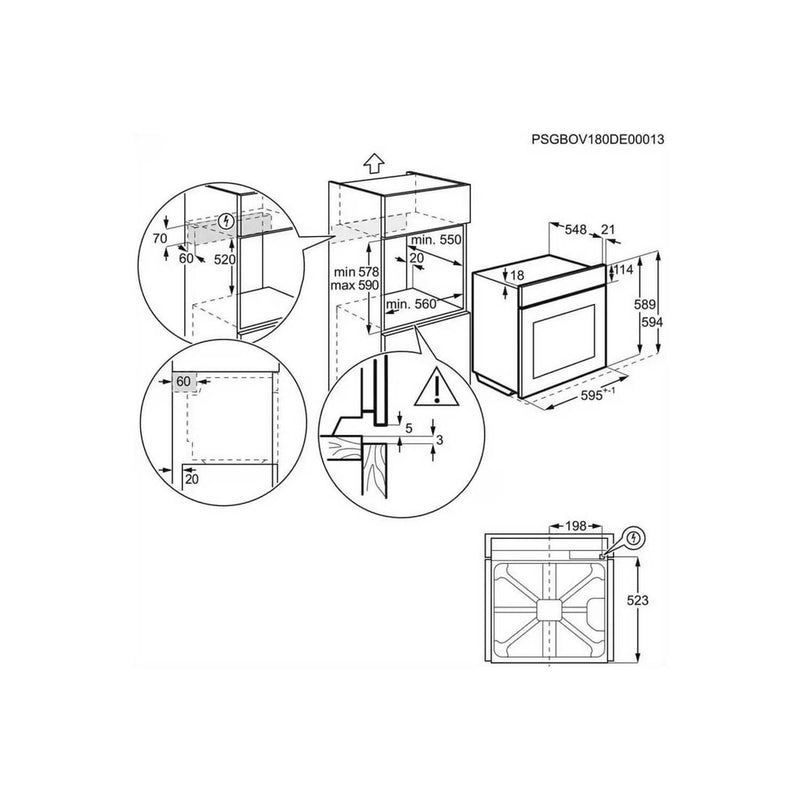 Grade A AEG 6000 Series SteamBake BPS355061M 60cm Single Built In Electric Oven Stainless Steel