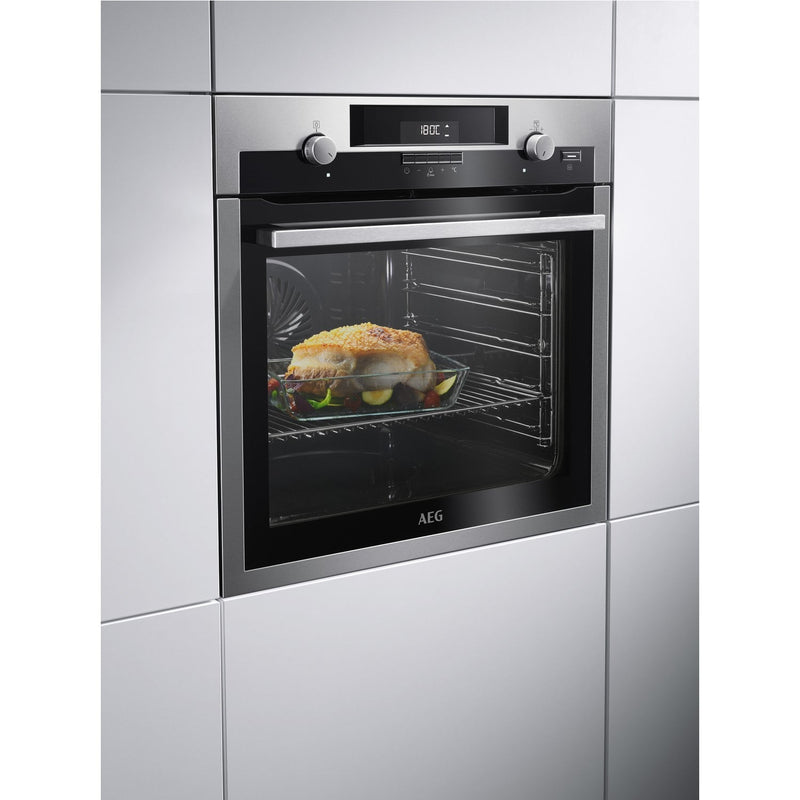 Grade B AEG BPS551020M 60cm ingle Built In Electric Oven Stainless Steel