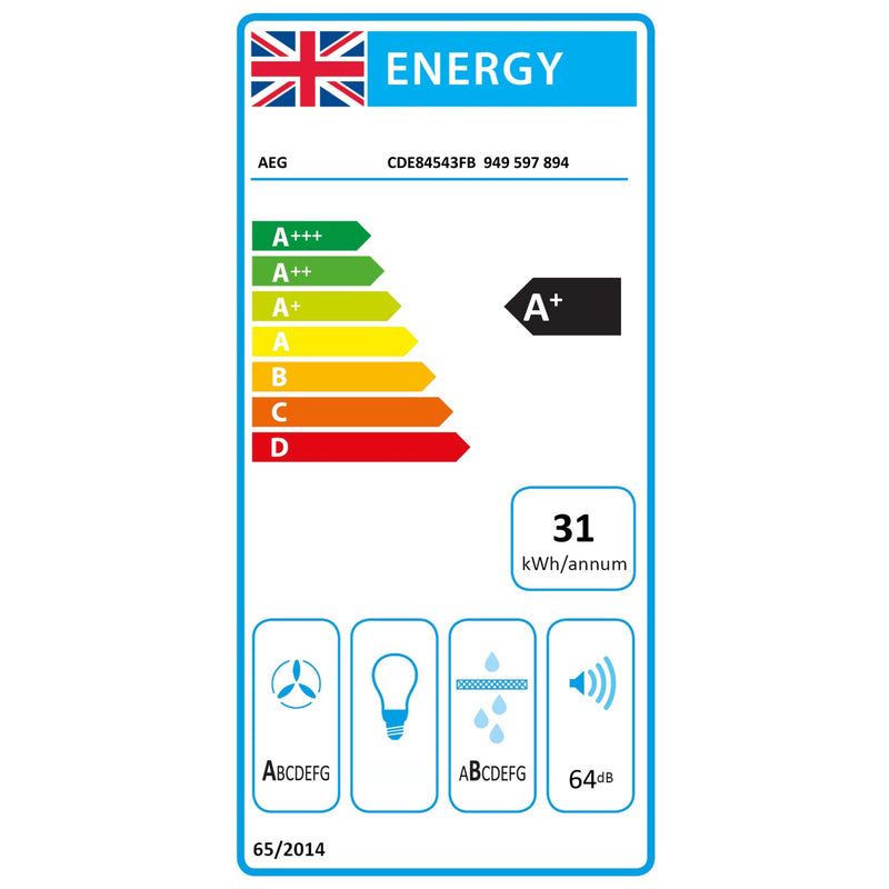 Grade A AEG CDE84543FB 83cm 4 Zone Venting Induction Hob With Double Bridge Zones Duct Out Only Black