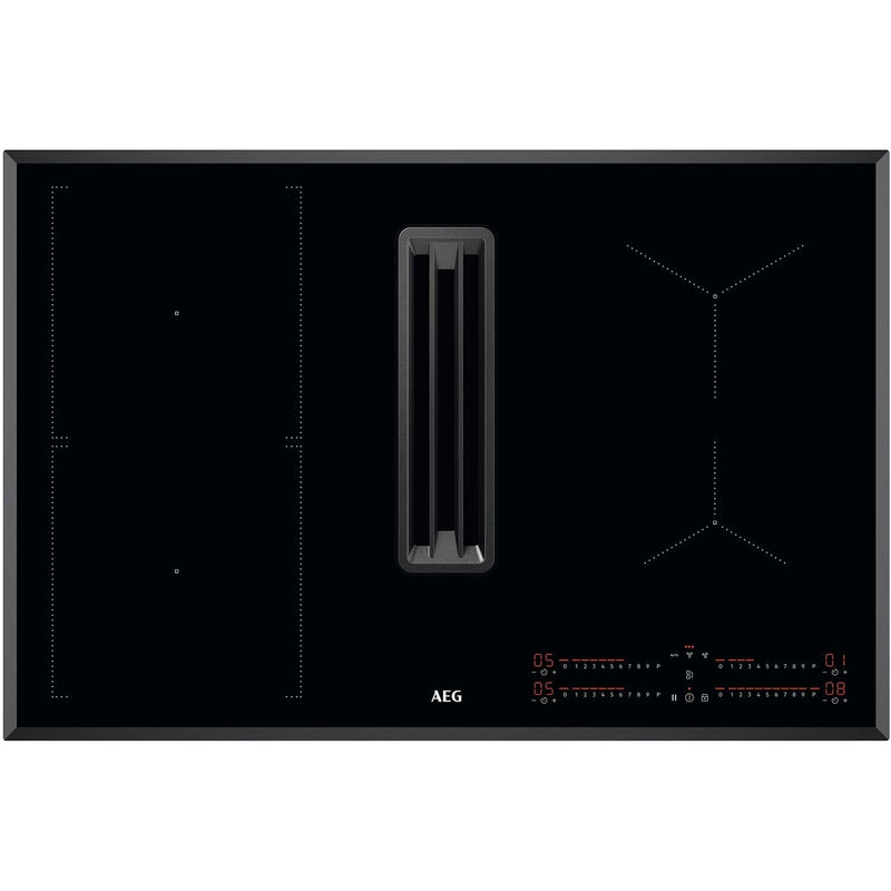 Grade A AEG CDE84543FB 83cm 4 Zone Venting Induction Hob With Double Bridge Zones Duct Out Only Black