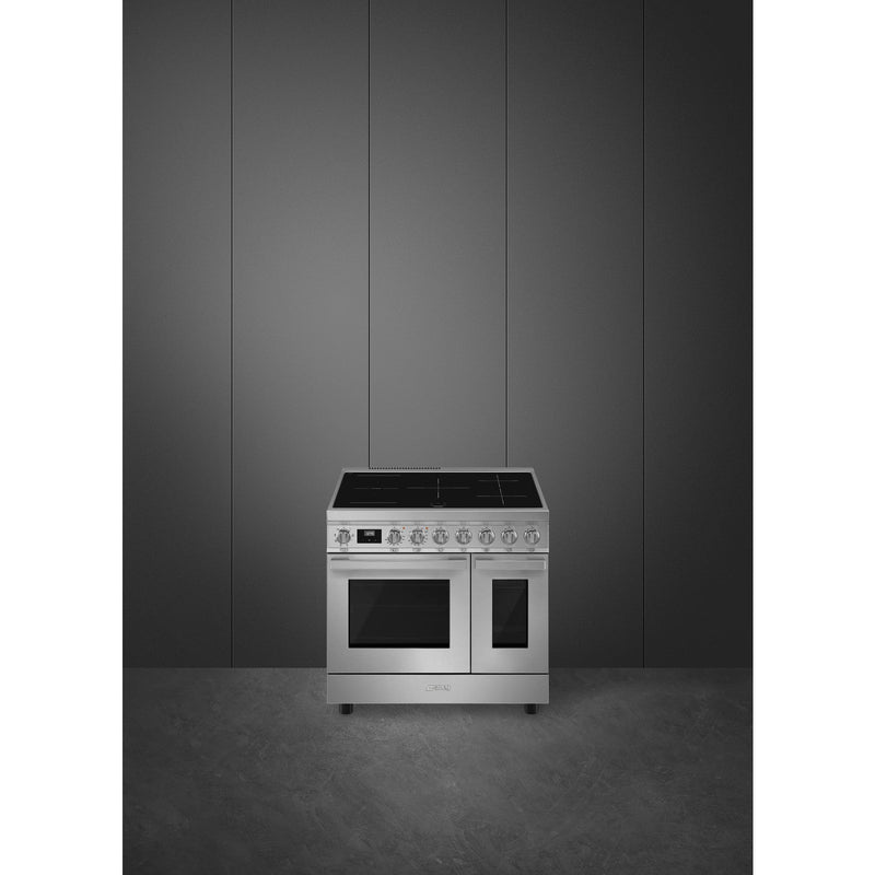 Grade B Smeg Portofino CPF92IMX 90cm Induction Twin Oven Range Cooker Stainless Steel