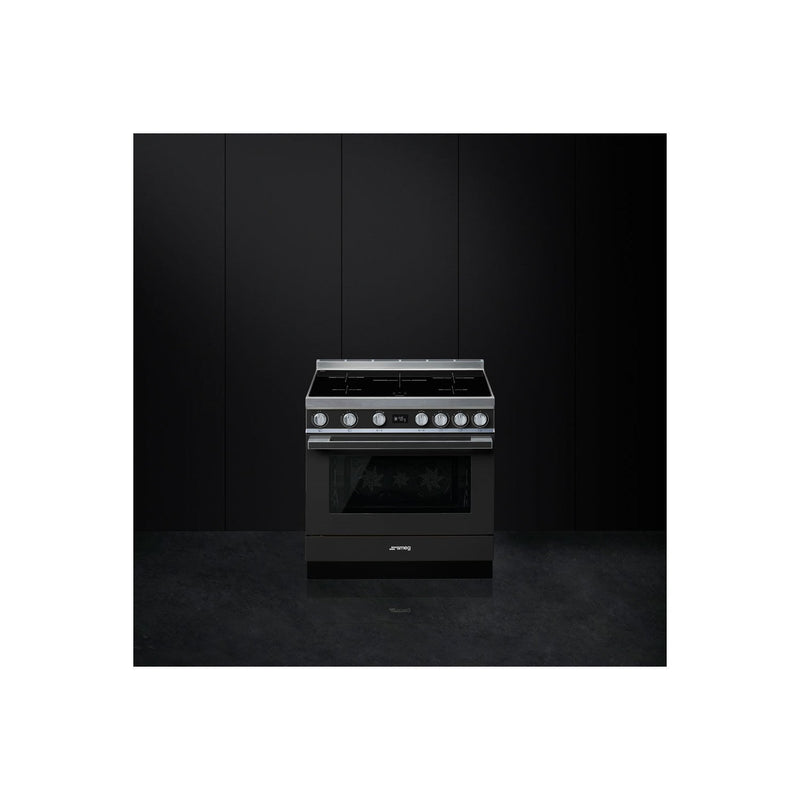 Grade C Smeg Portofino CPF9IPAN 90cm Pyrolytic Induction Range Cooker Grey