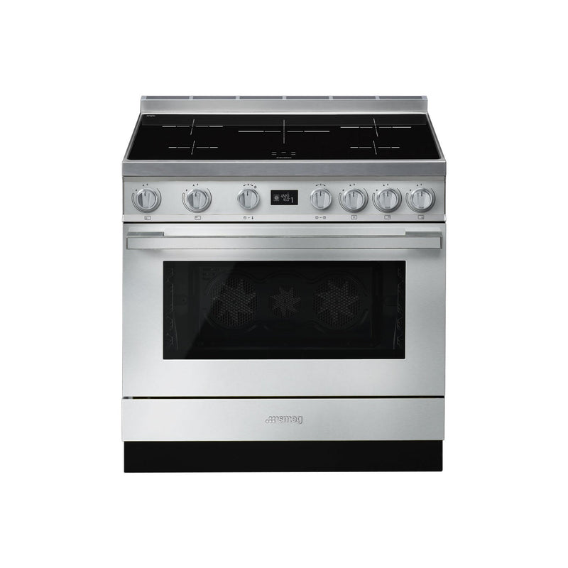Grade B Smeg Portofino CPF9IPX 90cm Pyrolytic Induction Range Cooker Stainless Steel