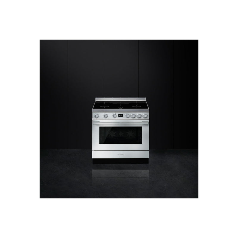 Grade B Smeg Portofino CPF9IPX 90cm Pyrolytic Induction Range Cooker Stainless Steel