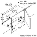 Grade B Bosch Serie 4 DFS067A51B 60cm Telescopic Canopy Cooker Hood Stainless Steel
