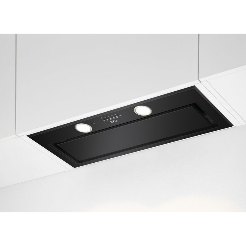 Grade B AEG DGE5861HB 80cm Canopy Cooker Hood with Hob2Hood Matte Black