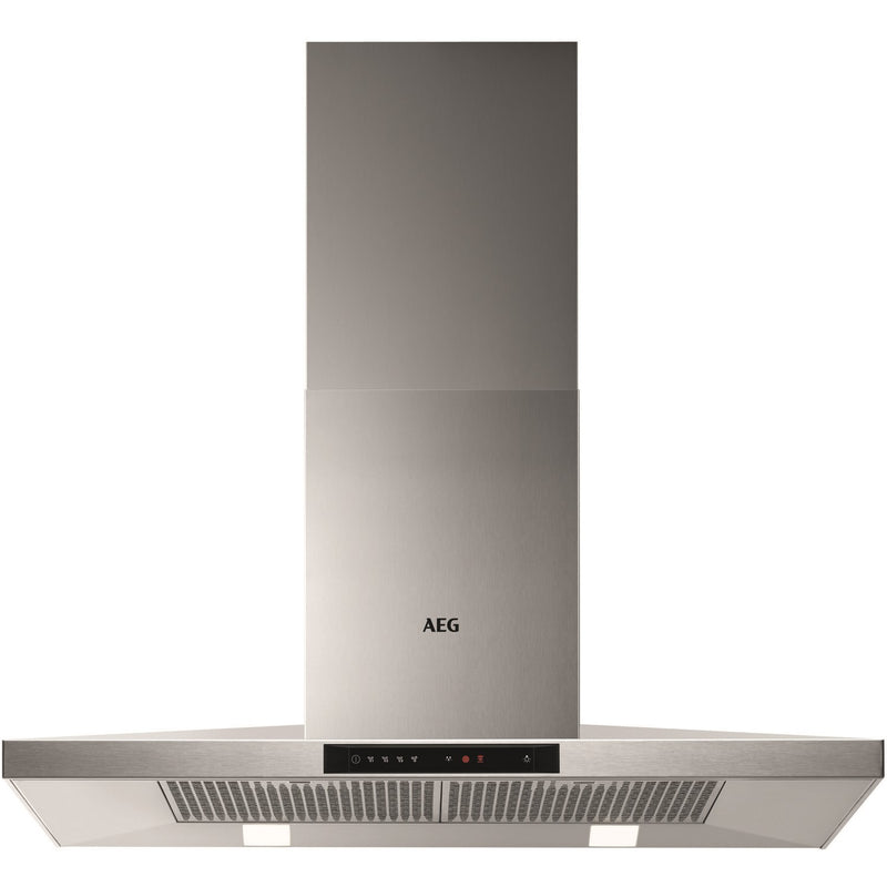 Grade C AEG DKB5960HM 90cm Pyramid Chimney Cooker Hood with Hob2Hood Stainless Steel