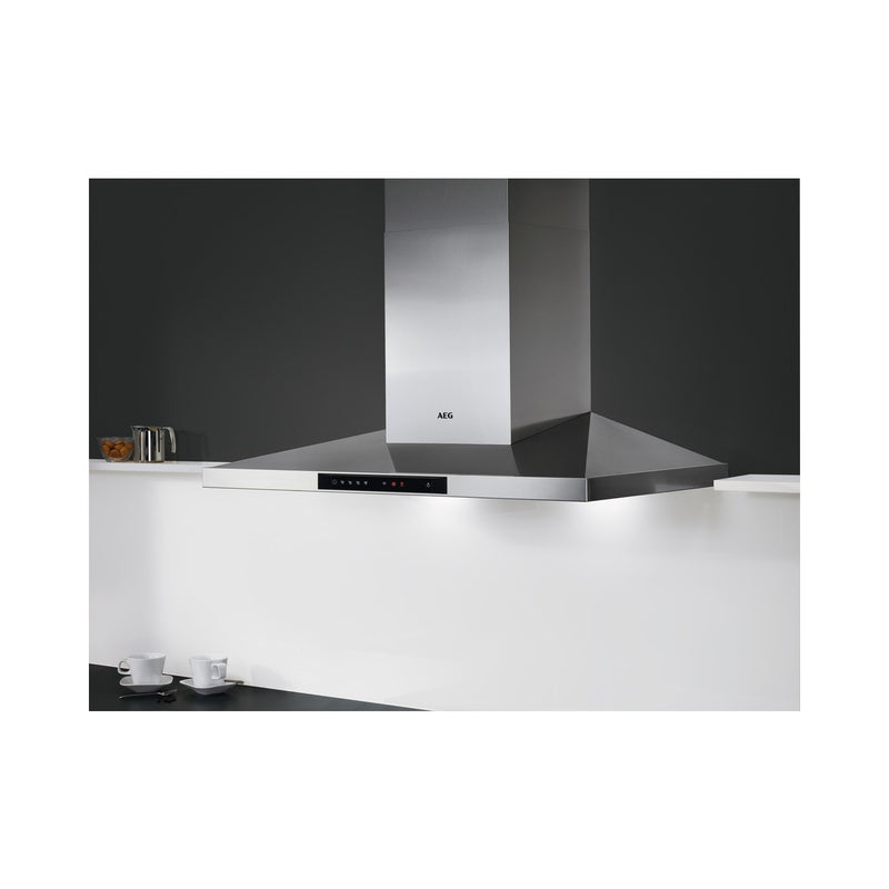 Grade C AEG DKB5960HM 90cm Pyramid Chimney Cooker Hood with Hob2Hood Stainless Steel
