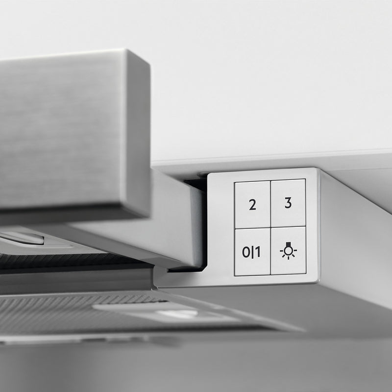 Grade A AEG DPB3932S 90cm Telescopic Canopy Cooker Hood Silver