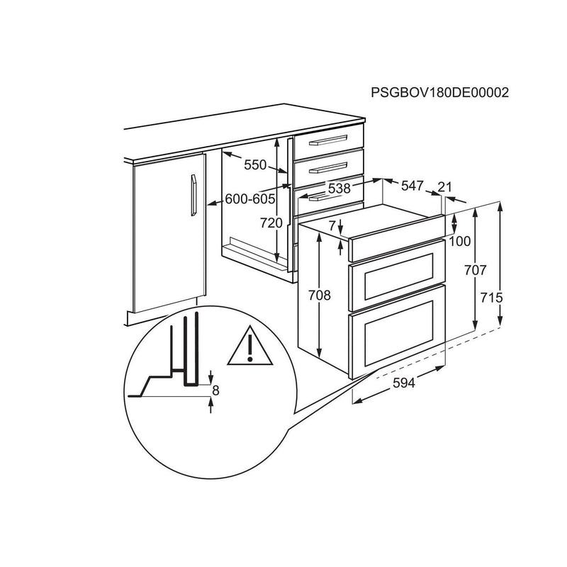 Grade C AEG 6000 Series DUB331110M 60cm Built Under Electric Double Oven Stainless Steel