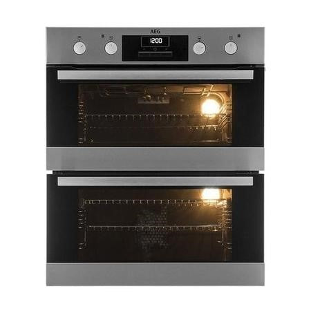 Grade A AEG DUB331110M 60cm Double Built Under Electric Oven Stainless Steel