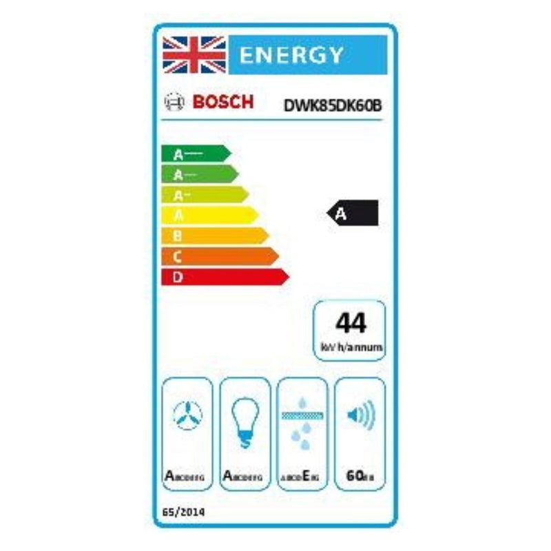 Grade B Bosch Series 2 DWK85DK60B 80cm Angled Chimney Cooker Hood Black