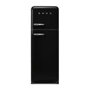 Grade A Fifties Style Right Hand Hinge Top Mount Fridge Freezer - Black