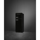 Grade A Fifties Style Right Hand Hinge Top Mount Fridge Freezer - Black