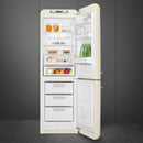 Grade A Smeg 331 Litre Fifties Style Right Hand Hinge 70/30 Fridge Freezer - Cream