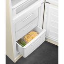 Grade A Smeg 331 Litre Fifties Style Right Hand Hinge 70/30 Fridge Freezer - Cream