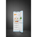 Grade A Smeg 331 Litre Fifties Style Right Hand Hinge 70/30 Fridge Freezer - Pastel Blue