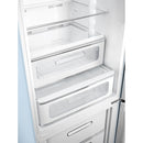 Grade A Smeg 331 Litre Fifties Style Right Hand Hinge 70/30 Fridge Freezer - Pastel Blue