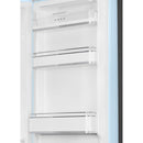 Grade A Smeg 331 Litre Fifties Style Right Hand Hinge 70/30 Fridge Freezer - Pastel Blue
