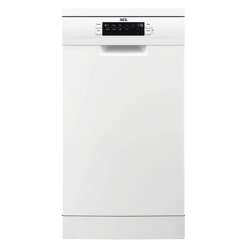 Grade A AEG Series 6000 FFB62417ZW Freestanding 9 Place Slimline Dishwasher White