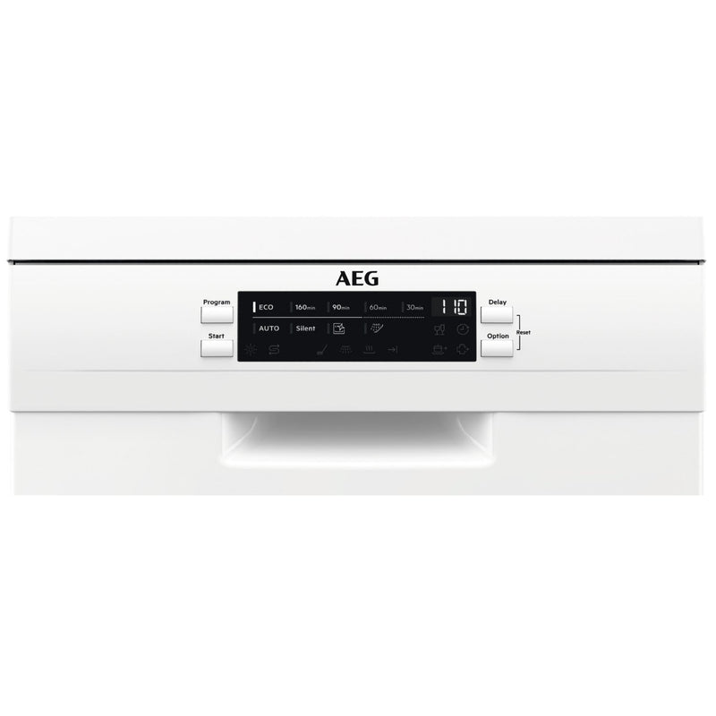 Grade A AEG Series 6000 FFB62417ZW Freestanding 9 Place Slimline Dishwasher White